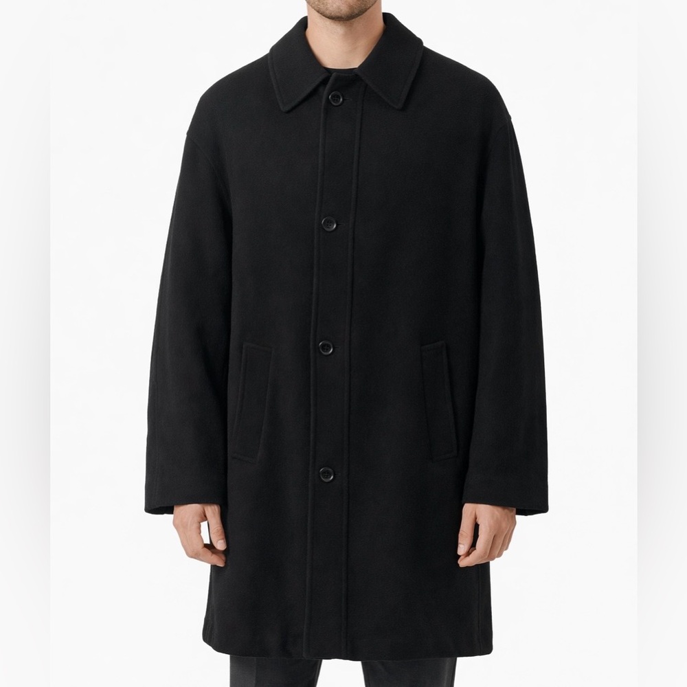 Chaps Ralph Lauren Men’s Cashmere Blend Overcoat Trench Coat Minimalist Size 44R